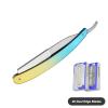 Colorful Manual Shaving Straight Razors Single Edge Blades Foldable Stainless Hair Removal Beard Face Underarm Body Groomers Eyebrow Trimmers Barber Razors Moustache Beard Removal (Color : TD106CHA-2 view 2