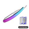 Colorful Manual Shaving Straight Razors Single Edge Blades Foldable Stainless Hair Removal Beard Face Underarm Body Groomers Eyebrow Trimmers Barber Razors Moustache Beard Removal (Color : TD106CHC-2 view 2
