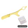Ergonomic Handle Design Razors With Blades Beard Hair Removal Shaving Knife Manual Face Underarm Bikini Stainless Body Eyebrow Trimmers Barber Razors Moustache Beard Removal (Color : Gold-25 Blades) view 2