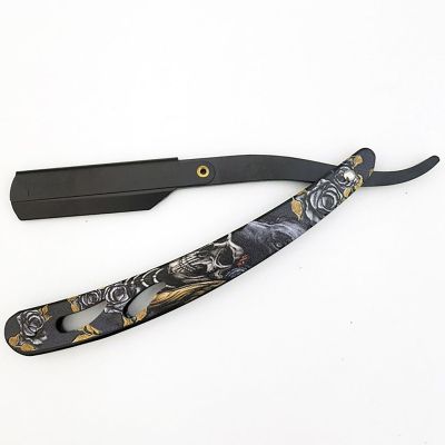 Ghost Shaving Knife Single Edge Dual Blade Razor Foldable Shaver SUS Black Hair Removal Beard Face Underarm Body Eyebrow Bikini Manual Shaving Straight Razors (Color : TD106MG4-20 Blades)