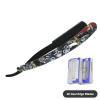 Ghost Shaving Knife Single Edge Dual Blade Razor Foldable Shaver SUS Black Hair Removal Beard Face Underarm Body Eyebrow Bikini Manual Shaving Straight Razors (Color : TD106MG2-20 Blades) view 2