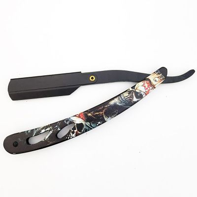 Ghost Shaving Knife Single Edge Dual Blade Razor Foldable Shaver SUS Black Hair Removal Beard Face Underarm Body Eyebrow Bikini Manual Shaving Straight Razors (Color : TD106MG5-20 Blades)