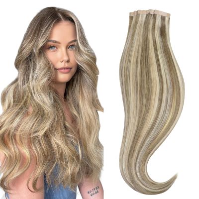Hotbanana Tape in Hair Extensions Human Hair, 14" 20pcs 50g, #P8A/22