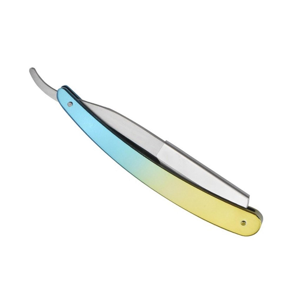 Colorful Manual Shaving Straight Razors Single Edge Blades Foldable Stainless Hair Removal Beard Face Underarm Body Groomers Eyebrow Trimmers Barber Razors Moustache Beard Removal (Color : TD106CHA-2