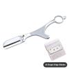 Ergonomic Handle Design Razors With Blades Beard Hair Removal Shaving Knife Manual Face Underarm Bikini Stainless Body Eyebrow Trimmers Barber Razors Moustache Beard Removal (Color : Silver-25 Blades view 2