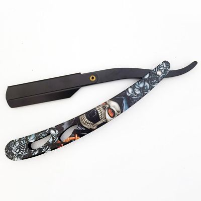 Ghost Shaving Knife Single Edge Dual Blade Razor Foldable Shaver SUS Black Hair Removal Beard Face Underarm Body Eyebrow Bikini Manual Shaving Straight Razors (Color : TD106MG3-25 Blades)