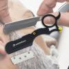 Gold Black Silver Gear Shaped Handle Design Razors With Blades Hair Removal Shaving Knife Beard Face Underarm Stainless Body Eyebrow Trimmers Barber Razors Moustache Beard Removal (Color : Black-25 B view 1