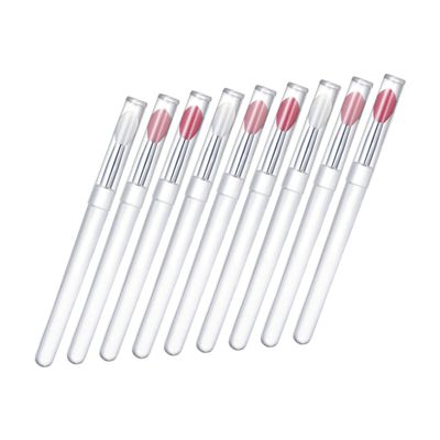 HAKIDZEL 9pcs Silicone Lip Brush Lip Brushes Cover for Lipstick Gloss Concealer Mask Applicator Easy to Clean Small Makeup