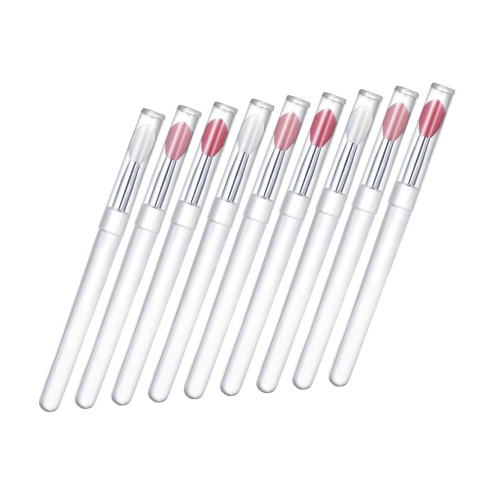 HAKIDZEL 9pcs Silicone Lip Brush Lip Brushes Cover for Lipstick Gloss Concealer Mask Applicator Easy to Clean Small Makeup