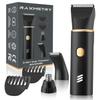 RAXMETRY Manscape Body Hair Trimmer for Men-3 in 1 Electric Razor Groin Groomer,IPX7 Waterproof,Versatile Hair Trimmer for Ball/Pubic/Chest/Beard/Nose,USB-C Rechargeable,Gifts for Him Dad view 1
