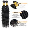 100 Percent Human Braiding Hair for Boho Braids 20 Inch 105g Curly Human Hair Boho Braiding Hair Wet and Wave Deep Wave Bulk Human Hair for Boho Knotless Braids No Weft 2 Bundles view 3