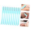 VINTORKY 10pcs Stainless Steel Eyebrow Trimmers Eyebrow for Women Precision Grooming Kit Travel-friendly Design Green view 3