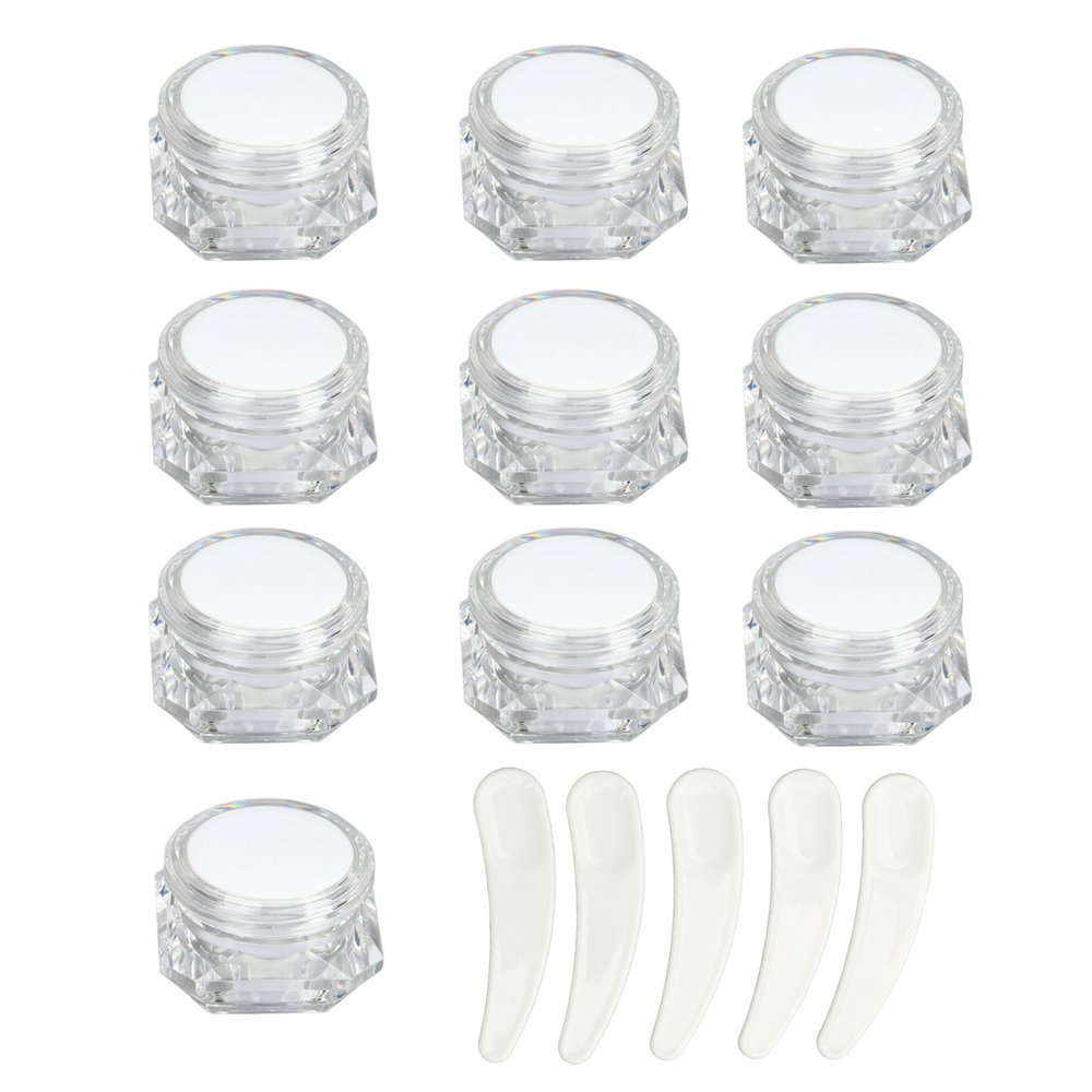10 PCS Cream Jar, Empty Plastic Jars Pot, Reusable Leakproof Cosmetic Containers for Creams Lotions Cosmetics DIY