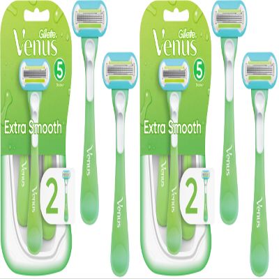 Gillette Venus Extra Smooth Green Disposable Women's Razors - 2 Count (Pack of 2)