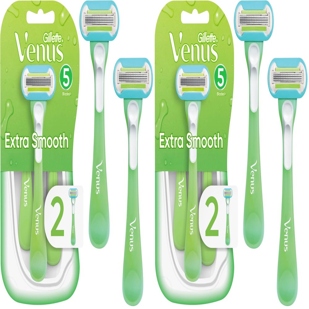 Gillette Venus Extra Smooth Green Disposable Women's Razors - 2 Count (Pack of 2)