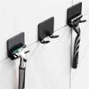 GROWBY Shaving Razor Holder Multi-Function Men Shaving Shaver Storage Hook Wall Shelf Razor Rack Bathroom Kitchen Organizer Accessories,Sliver,4pcs view 4