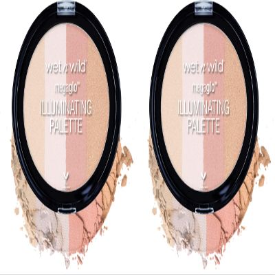 Blush Palette By Wet n Wild MegaGlo Illuminating Blush Makeup Powder Palette, Catwalk Pink, Highlighter Face Make Up (Pack of 2)