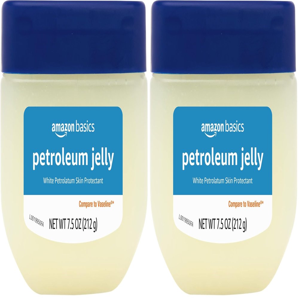 Amazon Basics Petroleum Jelly White Petrolatum Skin Protectant, Unscented, 7.5 oz, 2-Pack, (Previously Solimo)