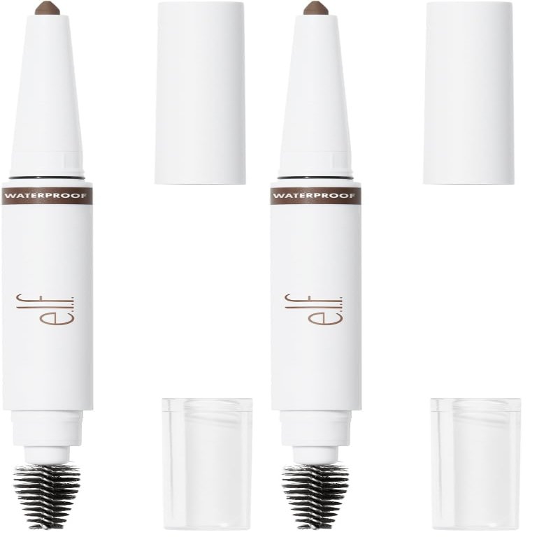 e.l.f. Brow Pencil, Neutral Brown | Waterproof | Long-Lasting | Pack of 2 | Vegan & Cruelty-Free