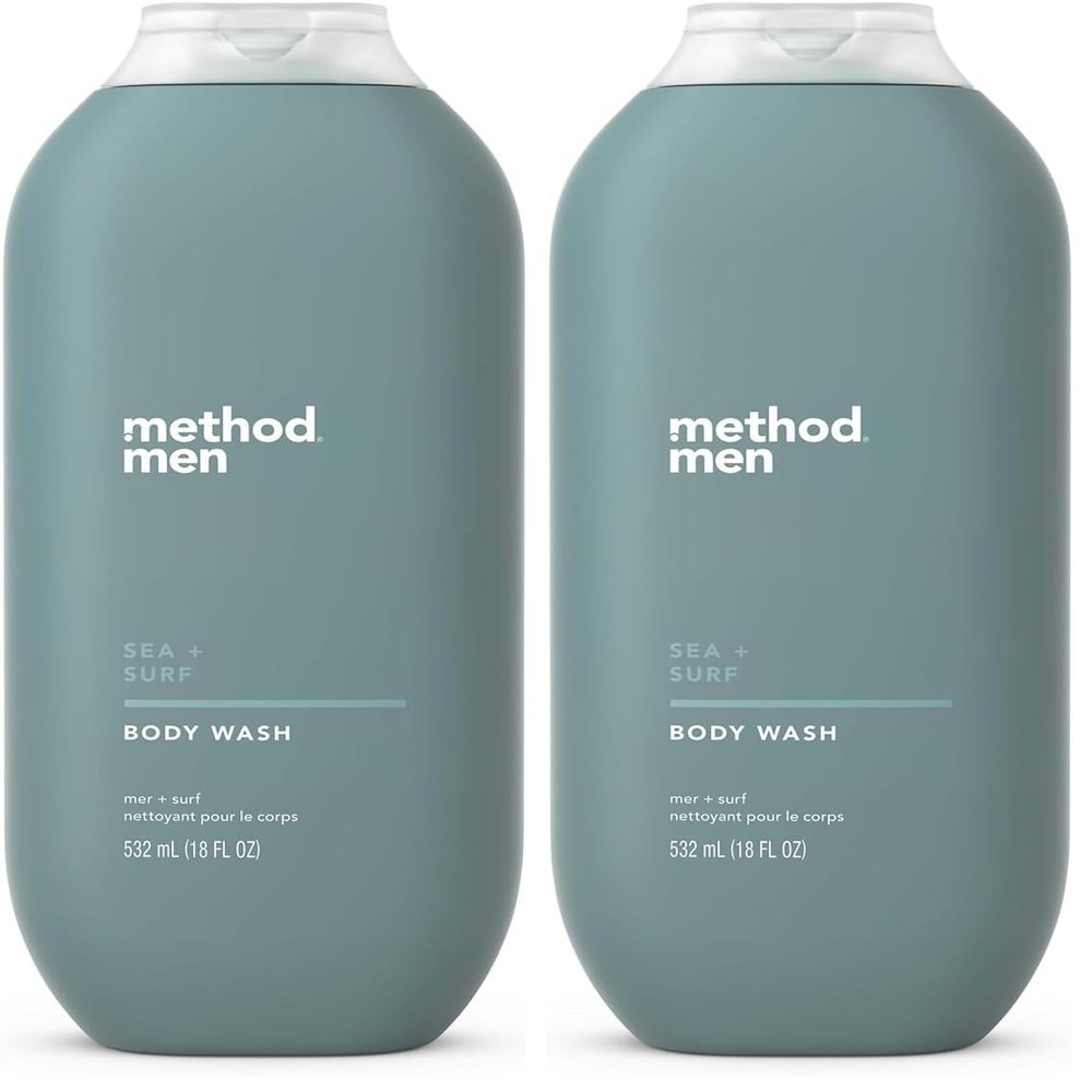 Method Men Body Wash, Sea + Surf, Paraben and Phthalate Free, 18 fl oz (Pack of 2)