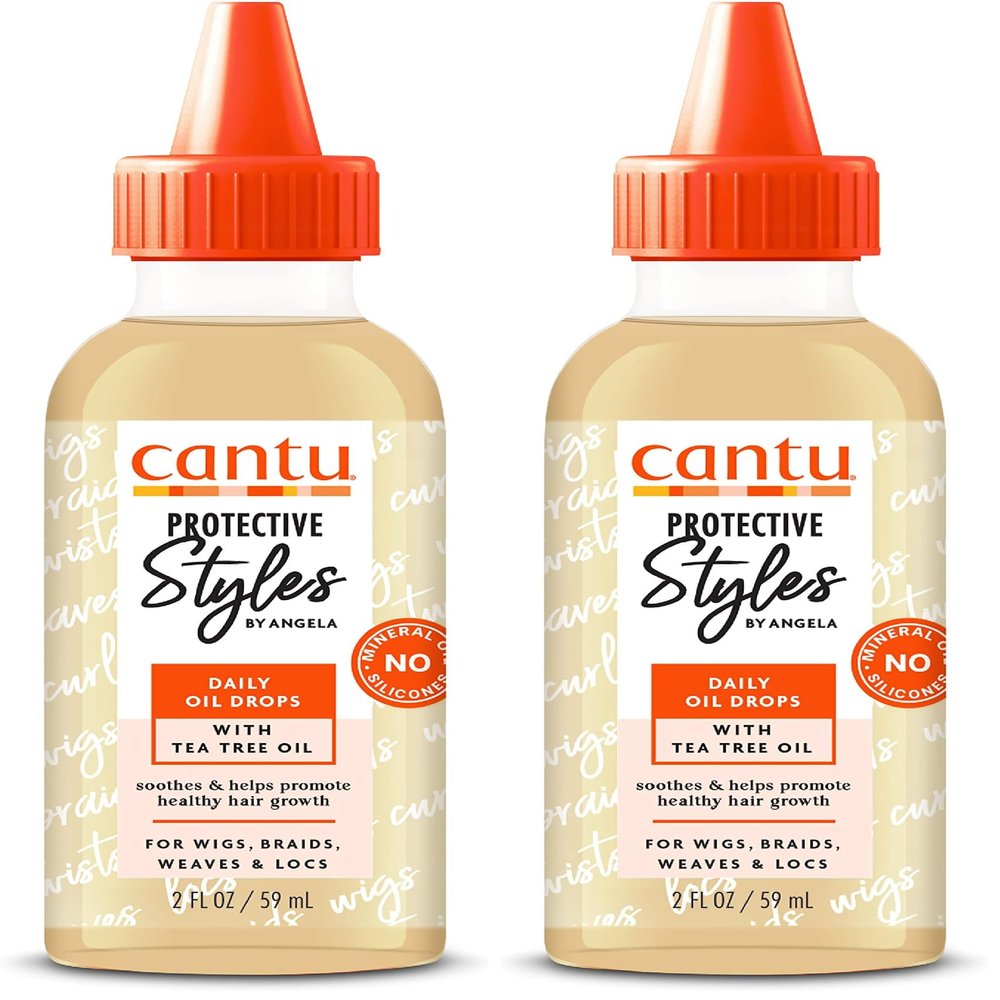 Cantu Protective Styles by Angela Daily Oil Drops with Tea Tree Oil, 2 Ounce (Pack of 2)