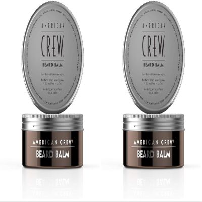 AMERICAN CREW Beard Balm, Conditioner & Styler, Sweet Almond Oil, Shea Butter, 2.1 Fl Oz (Pack of 2)