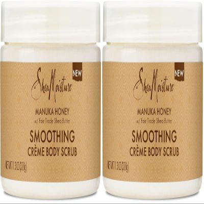 SheaMoisture Smoothing Body Scrub Manuka Honey To Reduce Rough Skin Exfoliating Body Scrub with Fair Trade Shea Butter 11.3 oz (Pack of 2)