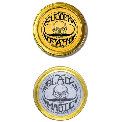 THE VINTAGE GROOMING CO. Sudden Death & Black Magic Sudden Death No Heat Needed Mustache Wax Set