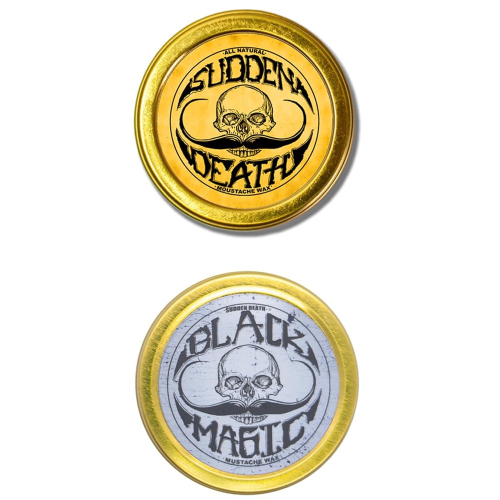 THE VINTAGE GROOMING CO. Sudden Death & Black Magic Sudden Death No Heat Needed Mustache Wax Set