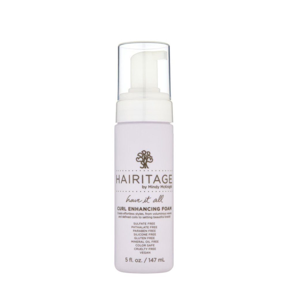 Hairitage Have It All Curl Enhancing Foam Mousse with Quinoa + Rice Protein for Frizz Control + Moisture - Lightweight Formula - Leaves Hair Full + Bouncy - Set Hairstyles + Curls, 5 oz