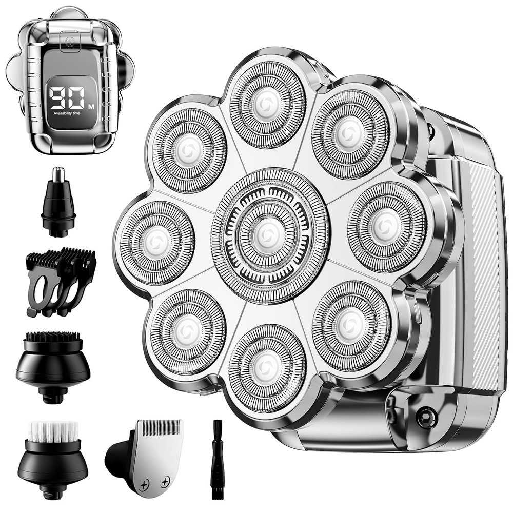 Head Shaver for Bald Men,2024 Upgrade 9-in-1 Mens Electric Shaver Bald Head Shaver for Men,Electric Razor for Bald Men IPX7 Waterproof Rotary Shaver Grooming Kit with LED Display