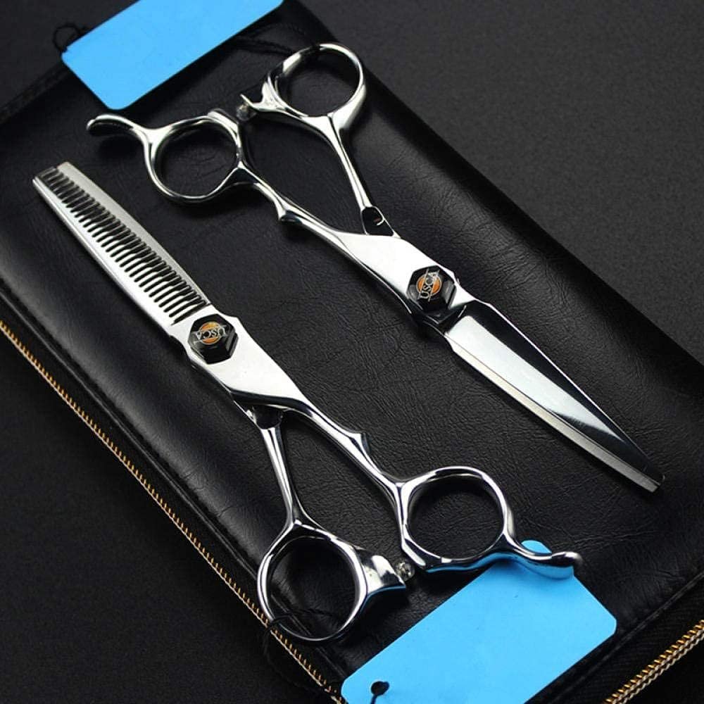 440c Steel 6 Silver Cut Hair Salon Scissors Cutting Barber Hair Scissors Thinning Shears Hairdressing Scissors