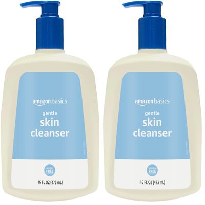 Amazon Basics Daily Facial Cleanser For Gentle Skin, Unscented, 16 Fl Oz (Pack of 2)
