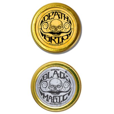 THE VINTAGE GROOMING CO. Death Grip and Black Magic Death Grip Extra Strong Hold Mustache Waxes Set
