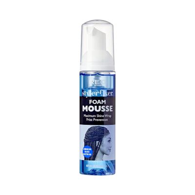 Red by Kiss Foaming Mini Travel Size Mousse, Maximum Shine Wrap Mousse, Reduce & Prevent Frizz, Define Curls, Hold Styles, Nourishes Dry & Crips Hair (Jamaican Black Castor Oil)