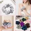 100% Mulberry Silk Scrunchies - 16 Momme Hair Ties for Women with Curly, Thick or Thin Hair, Black Satin for Sleep (1, 05 Grey) view 2