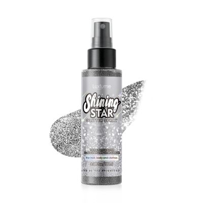 Glitter Spray for Hair and Body, Silver Body Glitter Spray, Quick-Drying and Waterproof Glitter Hairspray, Nozzles are not Easily clogged, Long-Lasting for Stage Makeup, 3.38 oz
