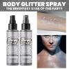 Glitter Spray for Hair and Body, Silver Body Glitter Spray, Quick-Drying and Waterproof Glitter Hairspray, Nozzles are not Easily clogged, Long-Lasting for Stage Makeup, 3.38 oz view 3