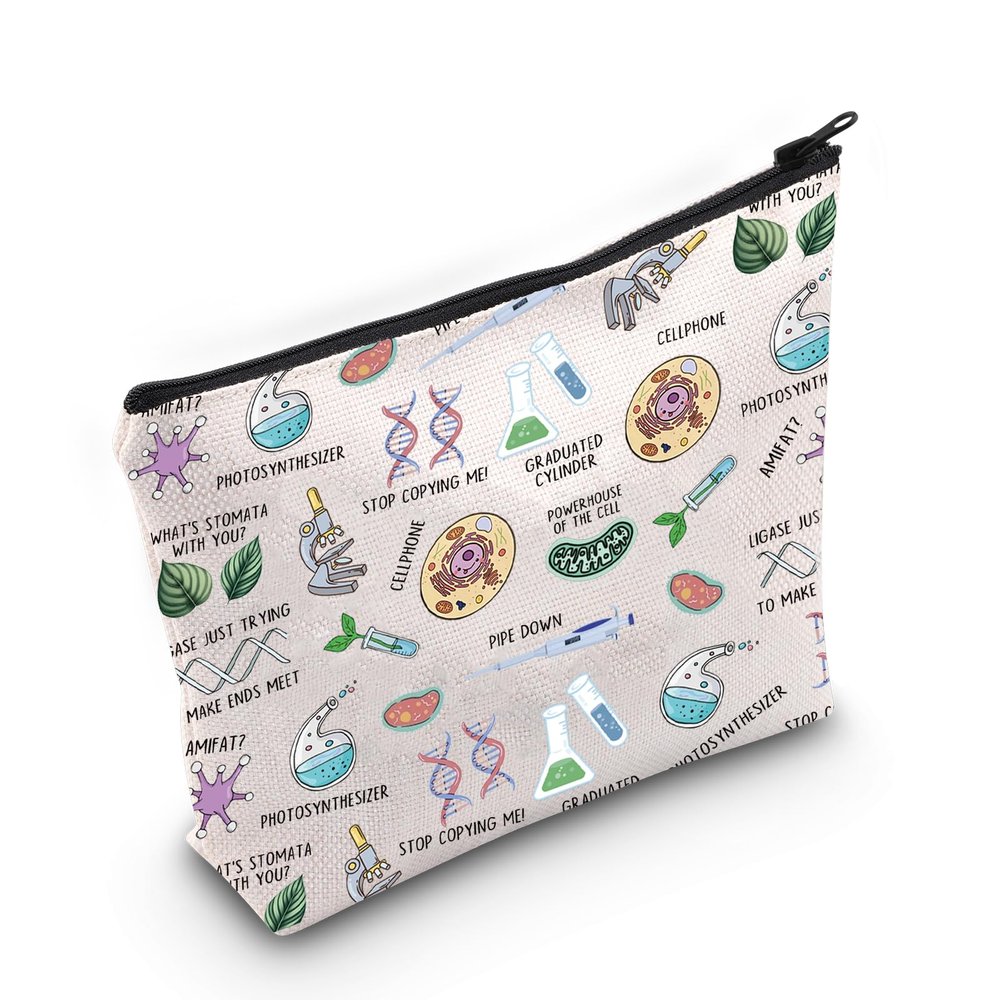 JXGZSO Funny Science Nerd Geek Gift Science Biology Makeup Bag Lab Tech Cosmetic Bag Biology Lover Gift Biologist Survival Kit Bag