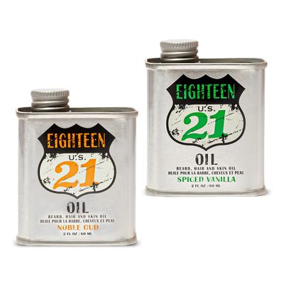 18.21 Man Made Noble Oud & Spiced Vanilla Beard, Hair & Skin Oil 2-Set Bundle, All Hair & Skin Types for Men, Strengthens and Moisturizes in a Manly Aroma