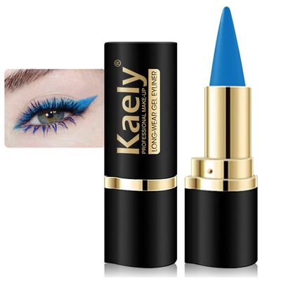 evpct 1Pcs Light Blue Gel Eyeliner Pencil Eye Black Face Paint Stick Makeup Set Waterproof Matte Cream Crayon Eyeliner Pencil Set Cat Eye Liners Eyeshadow Guide delineador de ojos contra el agua