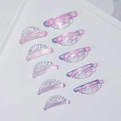 Troocolor Lash Lift Shields, 10Pcs Reusable Soft Eyelash Perm Curler for Lash Lift Kit with Shell Style Ancillary Eyelash Curl Lash Lift Pads (Pink)