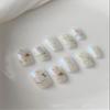 ZIIVIEVS Handmade Aurora Orchid Nail Patch for Wearing Nails, Desire Style, Whitening, Gentle Bride 10pcs (Size : S) view 1