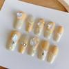 Handmade Wearing Nail Advanced Gradient Nail Patch Autumn and Winter Gentle and Elegant Nail Products 10pcs view 1