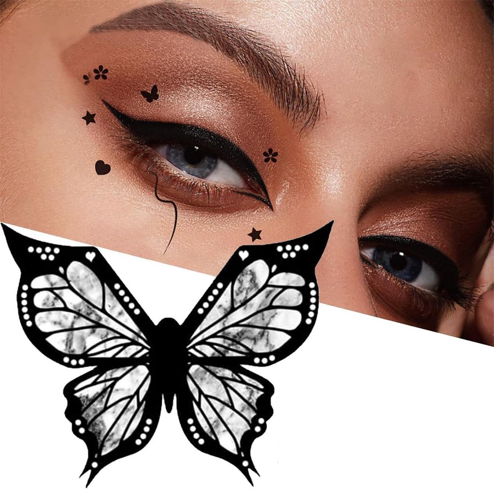 butterflies Eyeliner Stencil | butterflies Eyeliner Stamp | Eyeliner Stencils for Eyes Wing | Winged Eyeliner Stamp | Eyeliner Stencils | Reusable and Flexible Eyeliner Applicators Shaper Tool