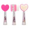 Depesche TOPModel Beauty and Me 12838 Pink Heart Shaped Face Brush with Transparent Handle and Confetti with Brush and Silicone Side view 2