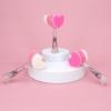 Depesche TOPModel Beauty and Me 12838 Pink Heart Shaped Face Brush with Transparent Handle and Confetti with Brush and Silicone Side view 3