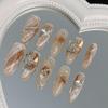 Amber Halo Dyed Handmade Wearable Nail Products with Removable Nail Patch for Autumn and Winter Whitening and Nail Beauty (Size : M) view 1