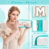 Personalized Initial Letter Clear Makeup Bag,Preppy Small Nylon&PVC Cosmetic Zipper Bag with Chenille Letter,Portable Beach Travel Skincare Toiletry Bag,Trendy Monogram Gift for Teen Girls Women,M view 3