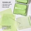 KYDA 200 Sheets Face Oil Blotting Paper, Included Refills, Mirror and Puff, Oil Absorbing Sheets for Matte Makeup, Controls Shine, Absorb Excess Oil, Travel Size Gentle Face Makeup, Green Tea view 2